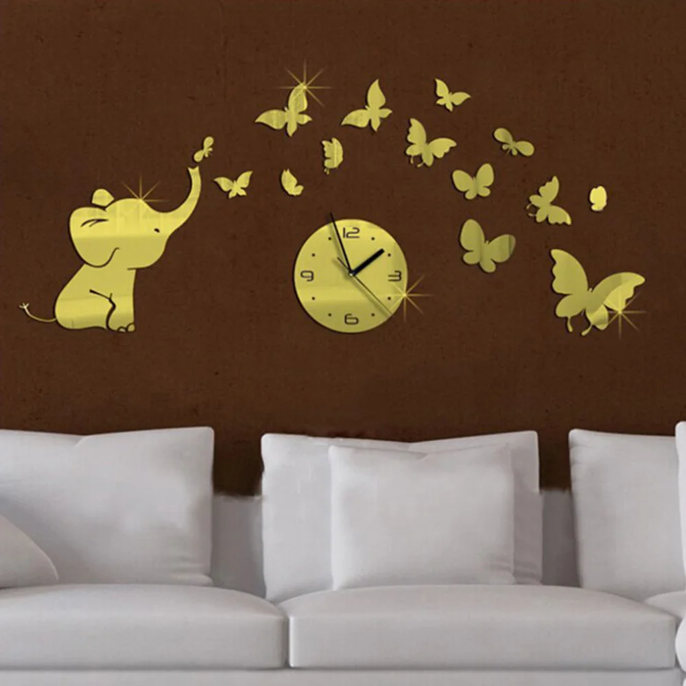 3D Wall Stickers Waterproof Butterfly Elephant Petals Pattern Sticker DIY Mirror Children Bedroom Decals Romantic Wall clock
3D Wall Stickers Waterproof Butterfly Elephant Petals Pattern Sticker DIY Mirror Children Bedroom Decals Romantic Wall clock