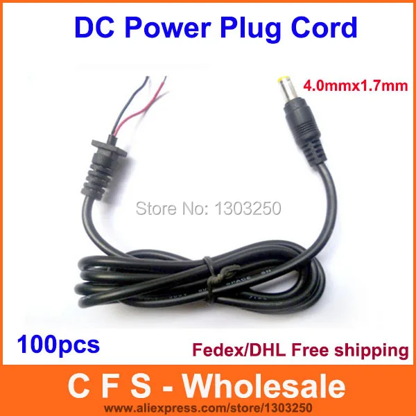 DC 4.0mm x 1.7mm Plug Socket Connector with Cord DC Power Plug Cable wire 100pcs Express Free shipping wholesale
DC 4.0mm x 1.7mm Plug Socket Connector with Cord DC Power Plug Cable wire 100pcs Express Free shipping wholesale