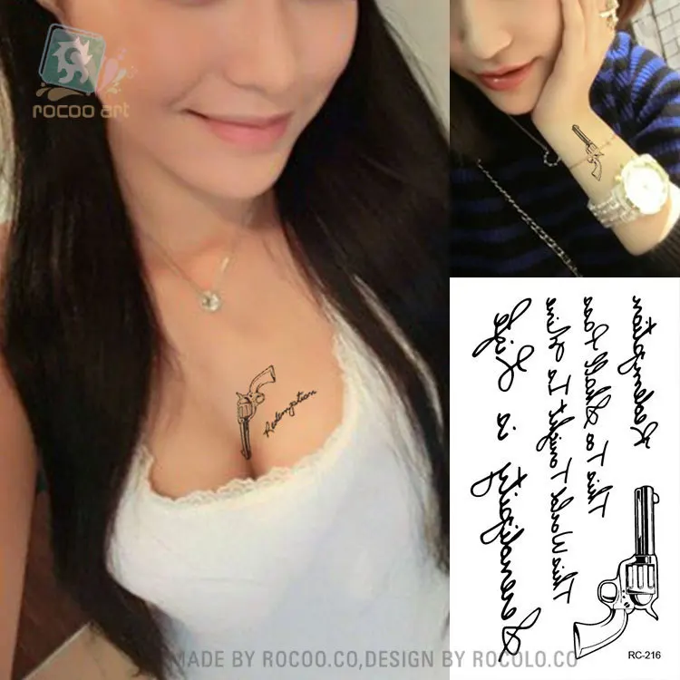 Waterproof Temporary Tattoo Sticker pistol gun and English letter tatto stickers flash tatoo fake tattoos for girl women
Waterproof Temporary Tattoo Sticker pistol gun and English letter tatto stickers flash tatoo fake tattoos for girl women