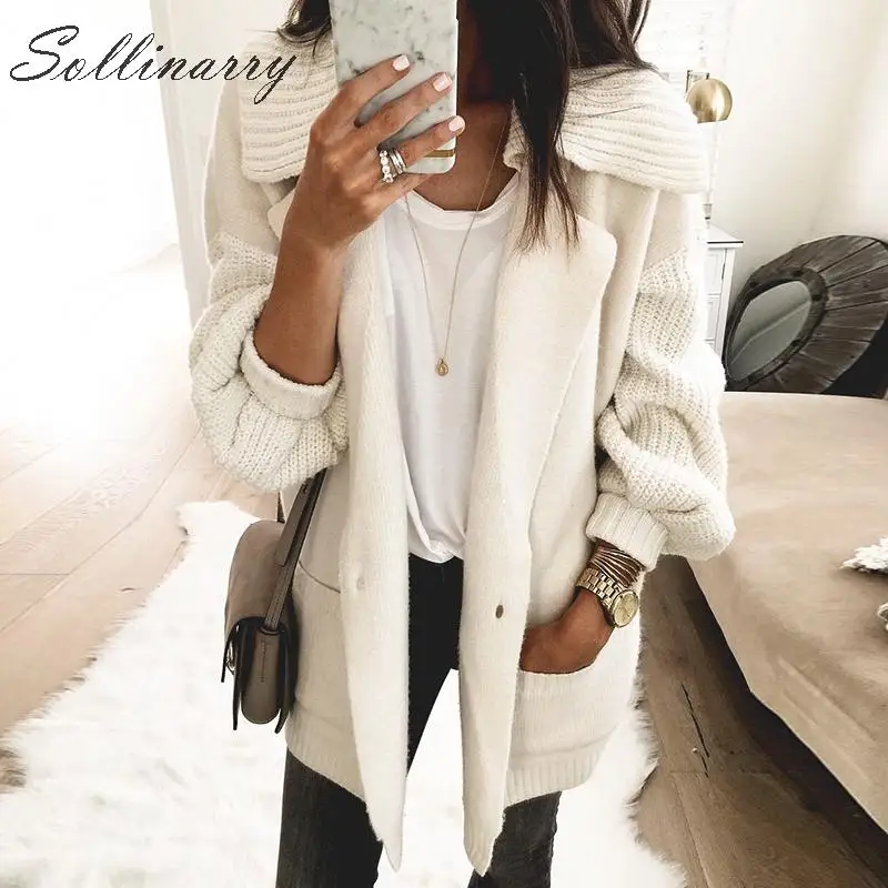 Sollinarry Turn Down Collar Casual Cardigan Coat Women Autumn Winter Knitted Pocket Cardigans Female Loose Long Cardigan Jacket
Sollinarry Turn Down Collar Casual Cardigan Coat Women Autumn Winter Knitted Pocket Cardigans Female Loose Long Cardigan Jacket