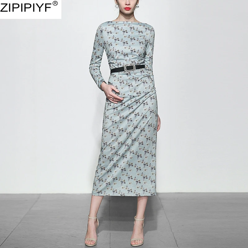 2018 Streetwear Style Spring Mid-Calf Dress Floral Print Slash Neck Dress Long Sleeve Elegant Women Pencil Dress Vestios C148
2018 Streetwear Style Spring Mid-Calf Dress Floral Print Slash Neck Dress Long Sleeve Elegant Women Pencil Dress Vestios C148