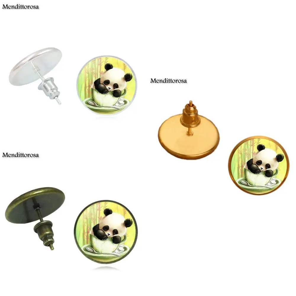 Mendittorosa Giant Panda Bear New Arrival Bronze/Silver/Golden Clip Ear Hook Stud Earrings Glass Cabochon Jewellery For Women
Mendittorosa Giant Panda Bear New Arrival Bronze/Silver/Golden Clip Ear Hook Stud Earrings Glass Cabochon Jewellery For Women