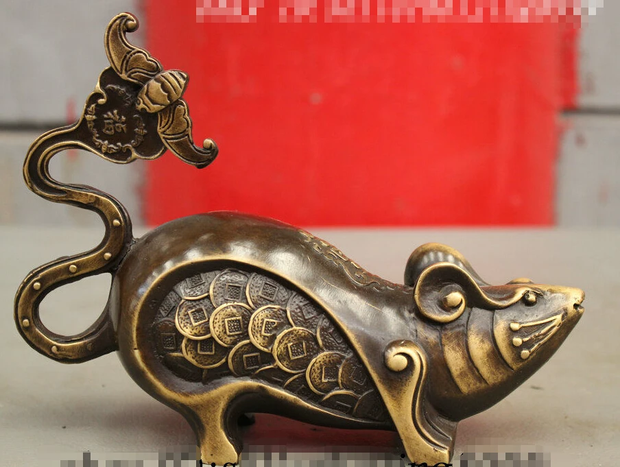 Folk Art Chinese Bronze Year Zodiac Wealth Fu BAT Coin Mouse Statue Sculpture discount 30%
Folk Art Chinese Bronze Year Zodiac Wealth Fu BAT Coin Mouse Statue Sculpture discount 30%