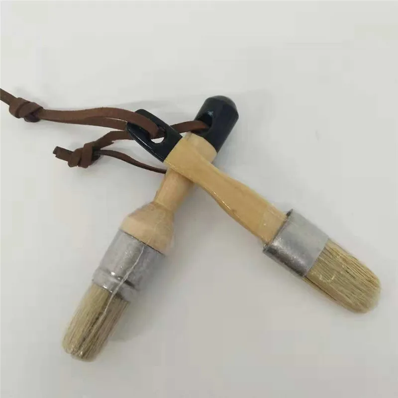 2 pc in 1 Wooden Handle Round Flat Chalk Wax Brush for Painting Furnitur covers all surfaces with easy hang leather strap
2 pc in 1 Wooden Handle Round Flat Chalk Wax Brush for Painting Furnitur covers all surfaces with easy hang leather strap