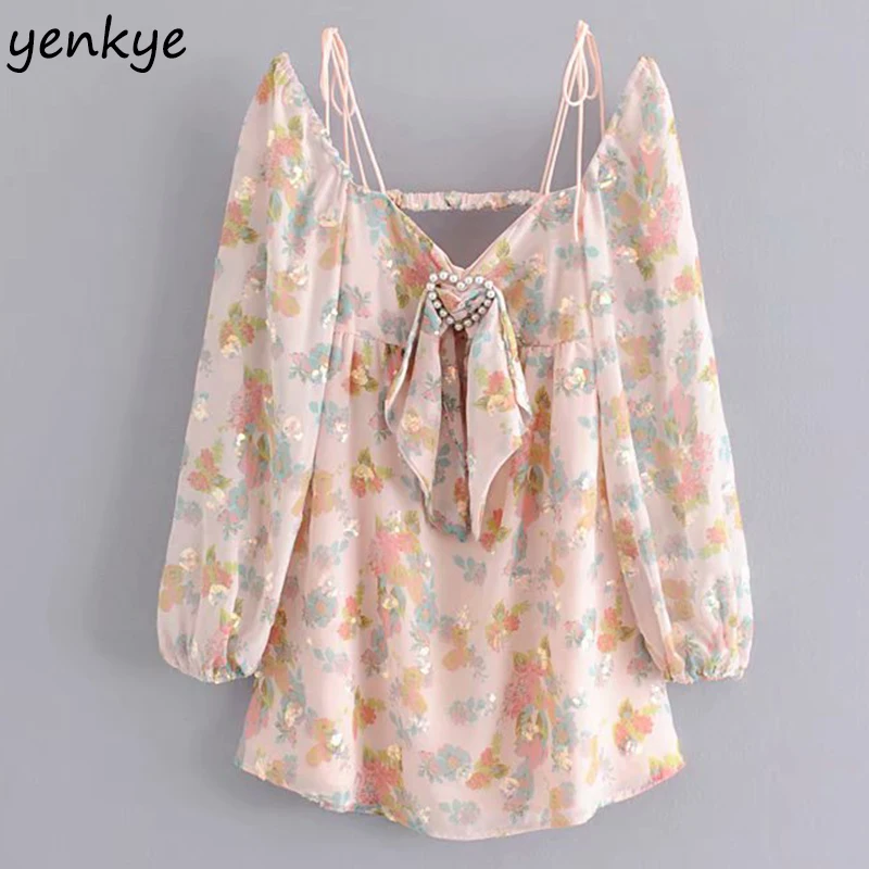 Fashion 2019 Women Romantic Floral Print Sequin Dress Modern Lady Sexy Backless Long Sleeve A-line Summer Dress Short
Fashion 2019 Women Romantic Floral Print Sequin Dress Modern Lady Sexy Backless Long Sleeve A-line Summer Dress Short