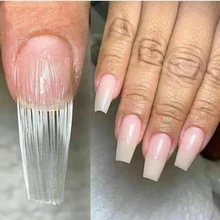 10 unids/set de fibra de vidrio de extensión de uñas de fibra Juego de Herramientas de salón de manicura de uñas falsas(China)
