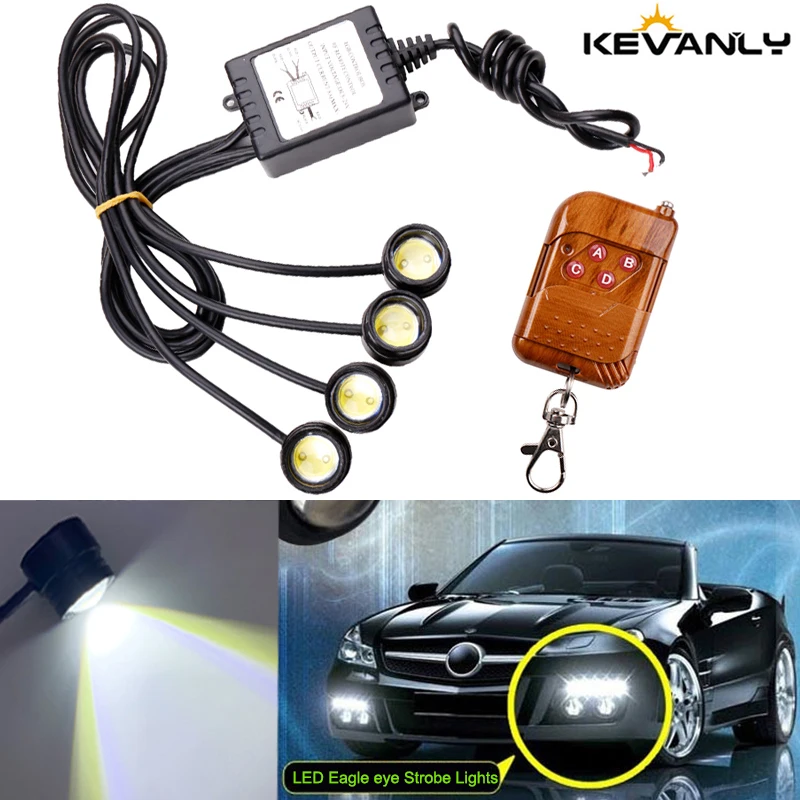 Auto Daytime Running light 4in1 LED Car Eagle eye Emergency Strobe Lights DRL Wireless Remote Control Kit Car Accessories DC 12V
Auto Daytime Running light 4in1 LED Car Eagle eye Emergency Strobe Lights DRL Wireless Remote Control Kit Car Accessories DC 12V