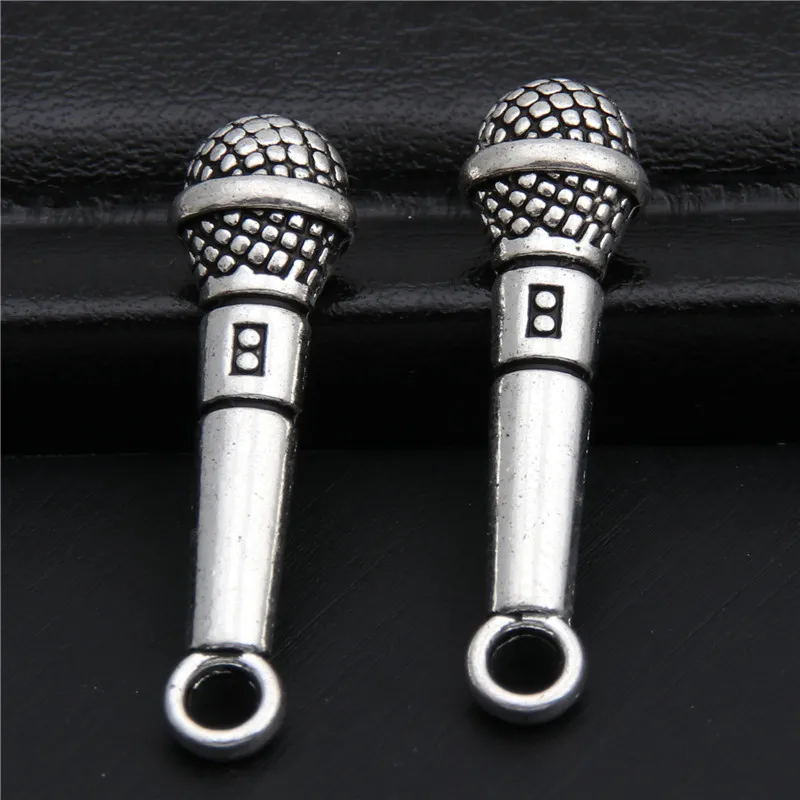 25pcs Antique Silver Microphone Charms Pendant Music Lovers Jewelry Supplies Handmade For DIY Making Earrings Bracelet A2961 
25pcs Antique Silver Microphone Charms Pendant Music Lovers Jewelry Supplies Handmade For DIY Making Earrings Bracelet A2961