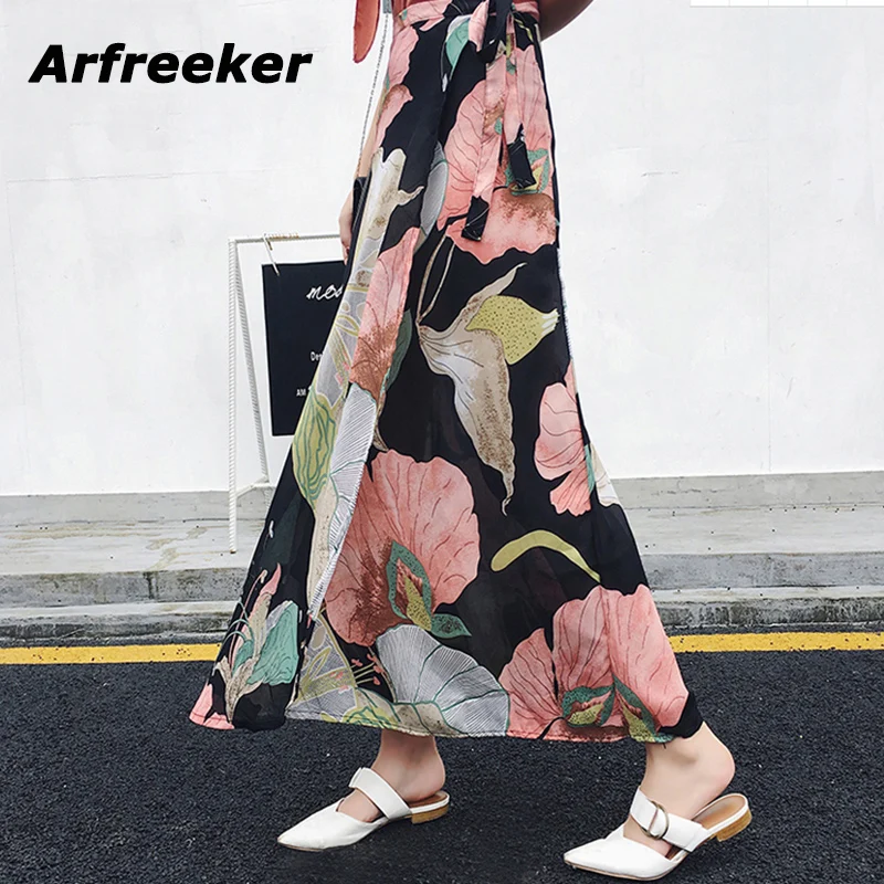 Arfreeker Lace-Up Summer Print Floral Skirts Women High Waist Wrap Skirt 2018 Irregular Casual Chiffon Long Skirt
Arfreeker Lace-Up Summer Print Floral Skirts Women High Waist Wrap Skirt 2018 Irregular Casual Chiffon Long Skirt