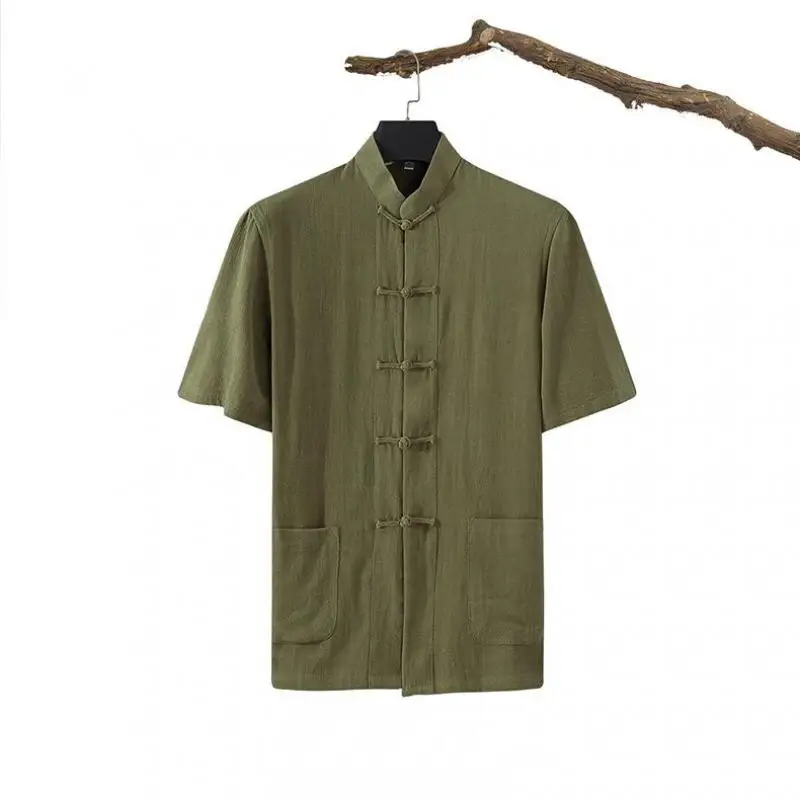 85% Linen Mandarin Collar Shirt With Pocket Summer Loose Elastic Short Sleeve Clothing For Men Chinese Kung Fu Garment 3XL 4XL
85% Linen Mandarin Collar Shirt With Pocket Summer Loose Elastic Short Sleeve Clothing For Men Chinese Kung Fu Garment 3XL 4XL