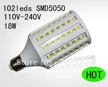 

18W 5050 SMD 102 LED Corn Bulb Light E27 LED Lamp White | Warm White 1800LM