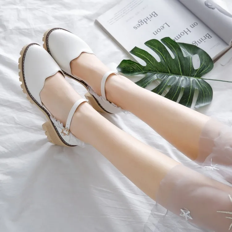 Big Size 11 12 ladies high heels women shoes woman pumps Round-headed heavy-heeled single shoes 
Big Size 11 12 ladies high heels women shoes woman pumps Round-headed heavy-heeled single shoes