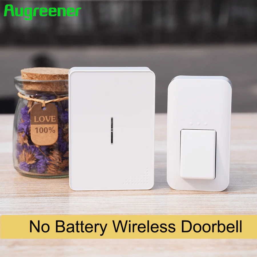 Augreener self powered wireless doorbell waterproof doorbell need no battery home ring bell EU plug doorbell
Augreener self powered wireless doorbell waterproof doorbell need no battery home ring bell EU plug doorbell