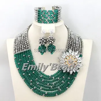 Teal Green Nigerian Wedding Beads Jewelry Set Silver African Costume Crystal Beads Necklaces Jewelry Set Free Shipping AEJ362
Teal Green Nigerian Wedding Beads Jewelry Set Silver African Costume Crystal Beads Necklaces Jewelry Set Free Shipping AEJ362