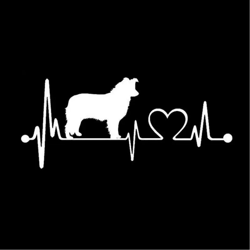 19*8.3CM Border Collie Dog Heartbeat Decal Stickers Car Cover Scratches Decorative Accessories 19*8.3CM Border Collie Dog Heartbeat Decal Stickers Car Cover Scratches Decorative Accessories