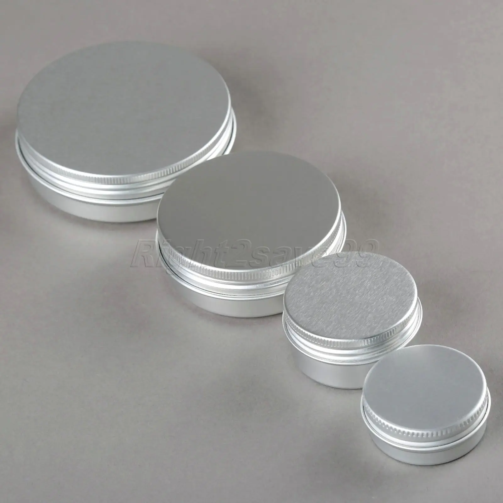 Image 10PCS Aluminium Cosmetic jar 15g 30g 60g 100g Metal Cream Jars screw lid Silver tin ointment container bottle candle can box
