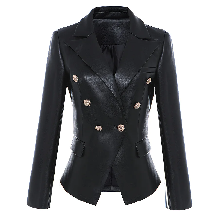 EXCELLENT QUALITY 2019 Stylish Designer Blazer for Women Lion Buttons Artificial Leather Jacket Blazer Plus Size S-3XL
EXCELLENT QUALITY 2019 Stylish Designer Blazer for Women Lion Buttons Artificial Leather Jacket Blazer Plus Size S-3XL