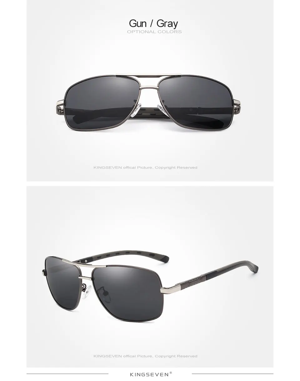 KINGSEVEN 2018 Brand Men Aluminum Sunglasses HD Polarized UV400 Mirror Male Sun Glasses Women For Men Oculos de sol N724 16