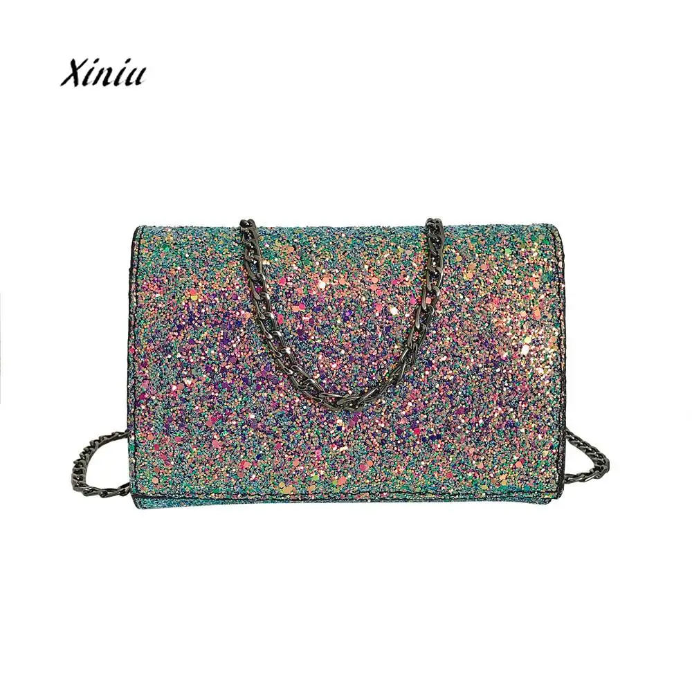 Bling Sequins Crossbody Bags Women Shoulder Messenger Shiny Chest Handbags