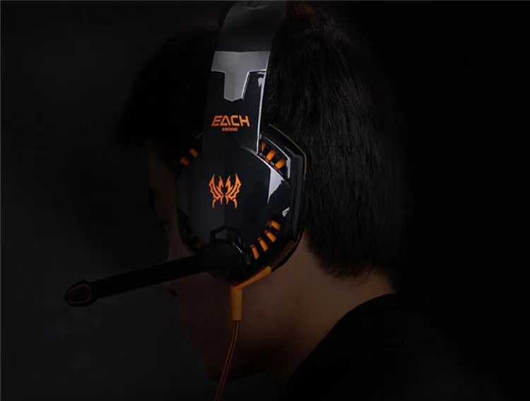 Gaming Headphone Kotion EACH G2000 Stereo Game Headsets cesque with Microphone LED Light for Computer PC Gamer fone de ouvido