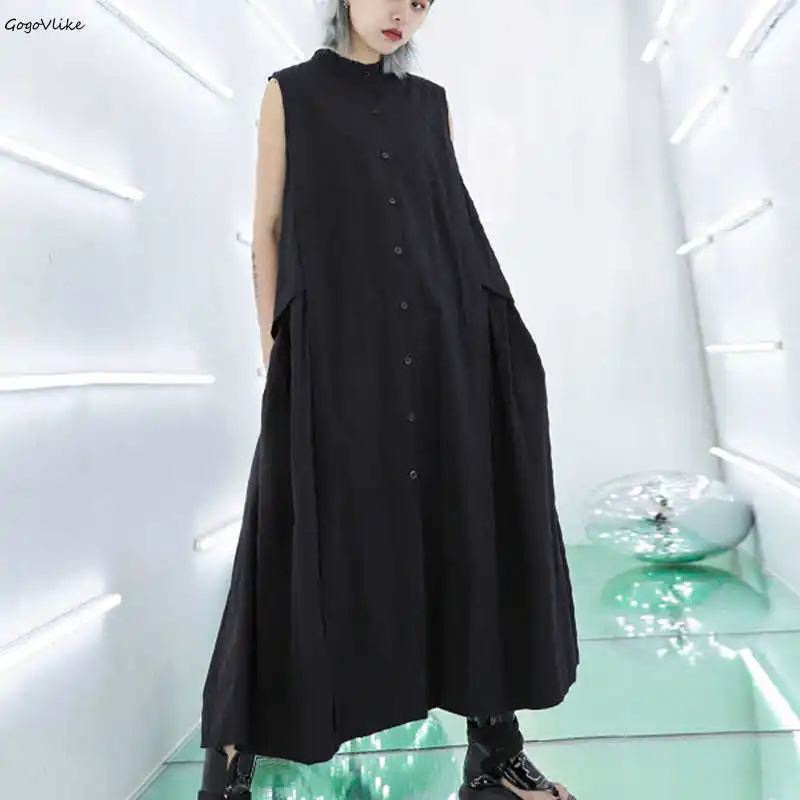 Elegant Sleeveless Shirt dress Dresses Oversize 2019 Summer Long tank Dresses Plus size Women Oversize Clothing Black LT945S50
Elegant Sleeveless Shirt dress Dresses Oversize 2019 Summer Long tank Dresses Plus size Women Oversize Clothing Black LT945S50