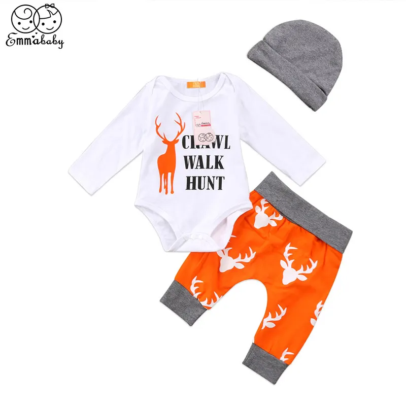 Cute Lovely Newborn Baby Boys Girls Clothes Set Tops Long Sleeve Bodysuit Xmas Elk Printed Pants Hat Outfits 3pcs Clothing
Cute Lovely Newborn Baby Boys Girls Clothes Set Tops Long Sleeve Bodysuit Xmas Elk Printed Pants Hat Outfits 3pcs Clothing