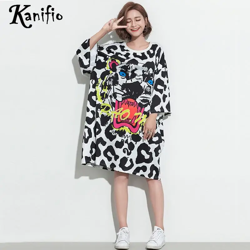 Kanifio Brand Clothing Plus Size Women Fashion Leopard Print Dress Casual Loose Straight Dresses Long Shirt Tunic Vestidios 2019
Kanifio Brand Clothing Plus Size Women Fashion Leopard Print Dress Casual Loose Straight Dresses Long Shirt Tunic Vestidios 2019
