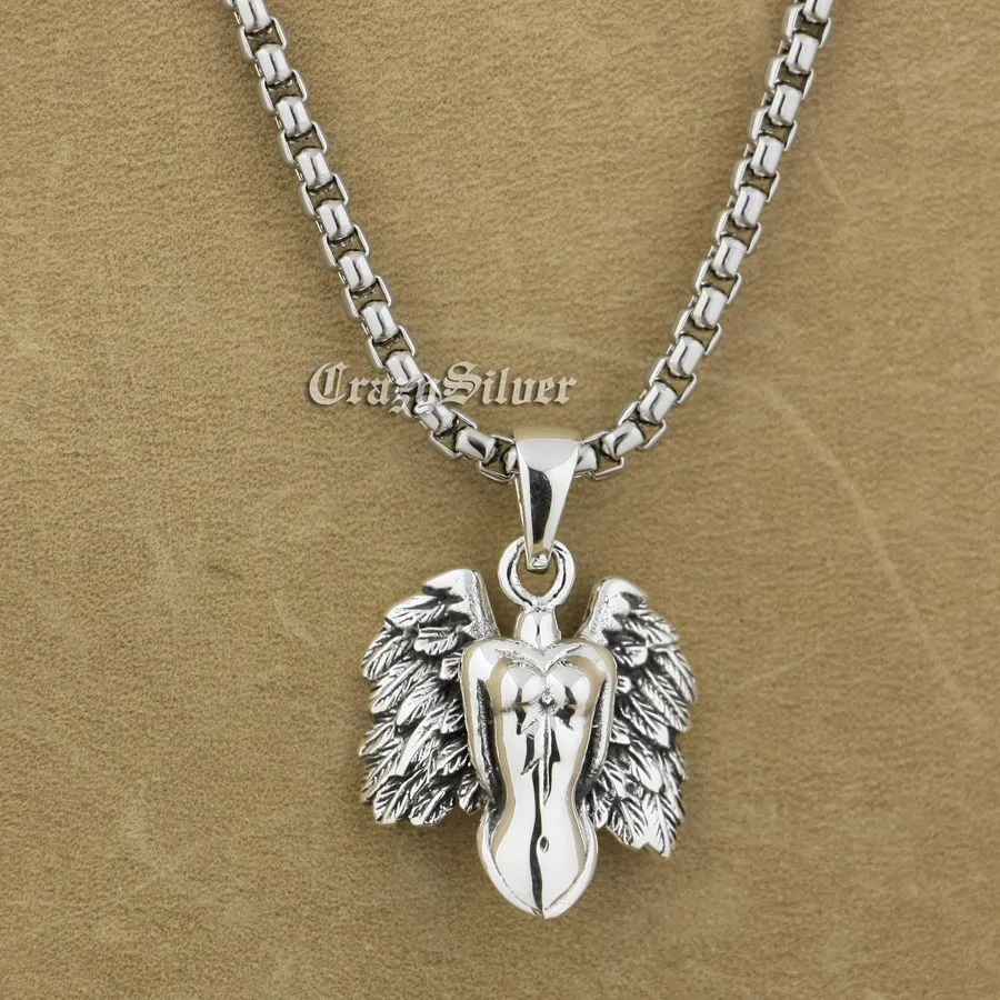 925 Sterling Silver Naked Angel Wing Charm Pendant punk biker men9S015A
925 Sterling Silver Naked Angel Wing Charm Pendant punk biker men9S015A
