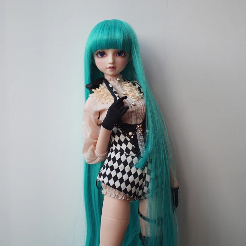 Factory offer 1/3 1/4 1/6 BJD Doll wig green blue color Smooth High Temperature Long Straight SD Hair
Factory offer 1/3 1/4 1/6 BJD Doll wig green blue color Smooth High Temperature Long Straight SD Hair