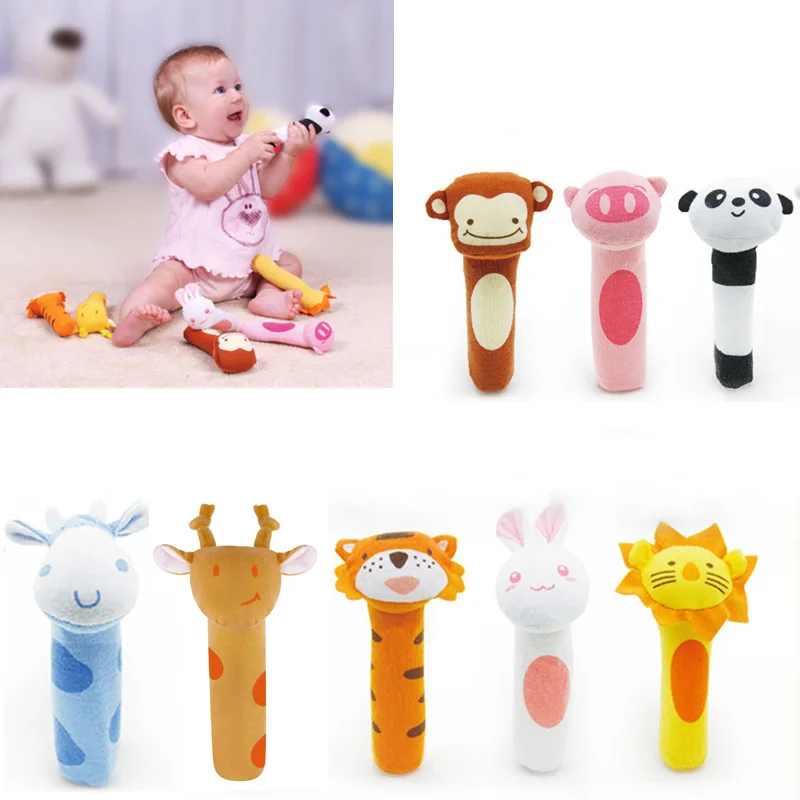 8 Style Baby Animal Shaped Catoon Hand Bell Ring Rattles Kid Plush Soft BB Stick Toys High Quality @ZJF
8 Style Baby Animal Shaped Catoon Hand Bell Ring Rattles Kid Plush Soft BB Stick Toys High Quality @ZJF