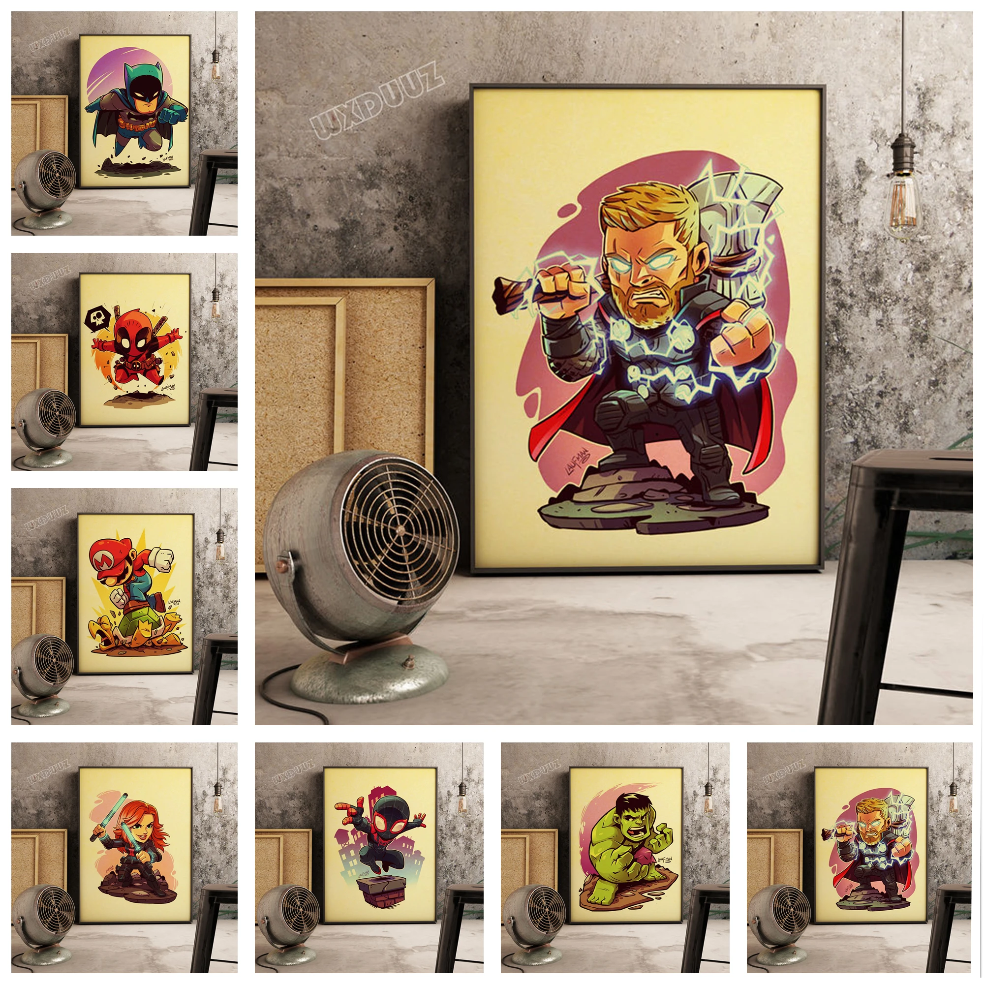 Avengers: Endgame Cartoon superhero retro poster home decor Children's room decoration Painting Art Decor canvas painting K272
Avengers: Endgame Cartoon superhero retro poster home decor Children's room decoration Painting Art Decor canvas painting K272
