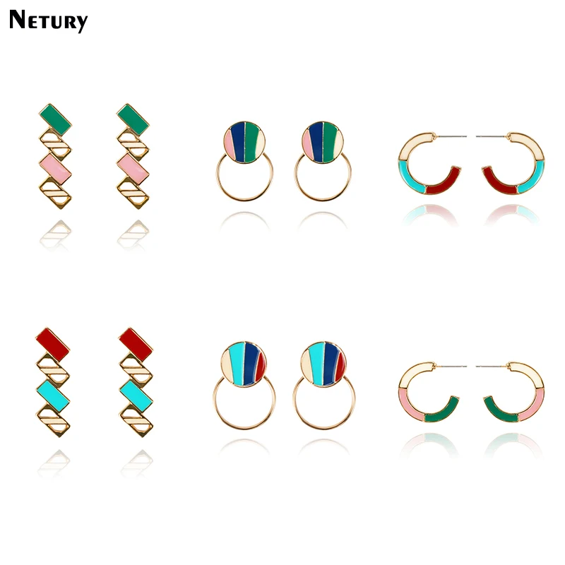 Women Prevent allergy high quality Dripping oil stud earrings office style not fade colorful fashion Girl wild gold for jewelry
Women Prevent allergy high quality Dripping oil stud earrings office style not fade colorful fashion Girl wild gold for jewelry