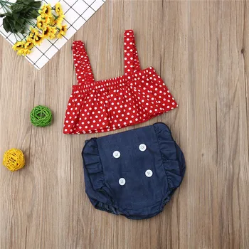 Summer Newborn Toddler Baby Girls Clothes off shoulder pullover strap sleeveless Dot Tops Ruffle Button solid Shorts 2pc outfit
Summer Newborn Toddler Baby Girls Clothes off shoulder pullover strap sleeveless Dot Tops Ruffle Button solid Shorts 2pc outfit