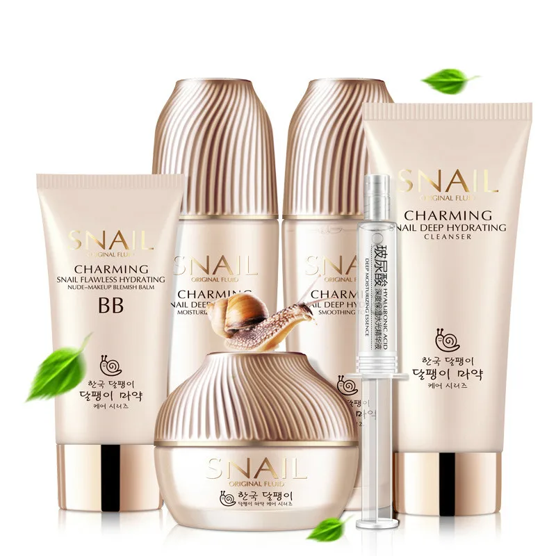 6 Pcs/Lot Snail Essence Facial Care 6 Pcs sets skin care Moisturizing Shrink Whitening Nourishing Repair Brighten Anti-aging
6 Pcs/Lot Snail Essence Facial Care 6 Pcs sets skin care Moisturizing Shrink Whitening Nourishing Repair Brighten Anti-aging