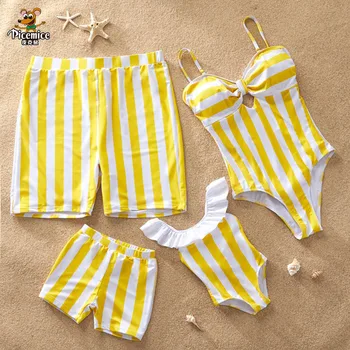 Family Swimsuits Yellow Stripe Swimwear Mom And Daughter Mommy And Me Swimsuit Men Boys Beach Shorts Family Matching One Piece
Family Swimsuits Yellow Stripe Swimwear Mom And Daughter Mommy And Me Swimsuit Men Boys Beach Shorts Family Matching One Piece