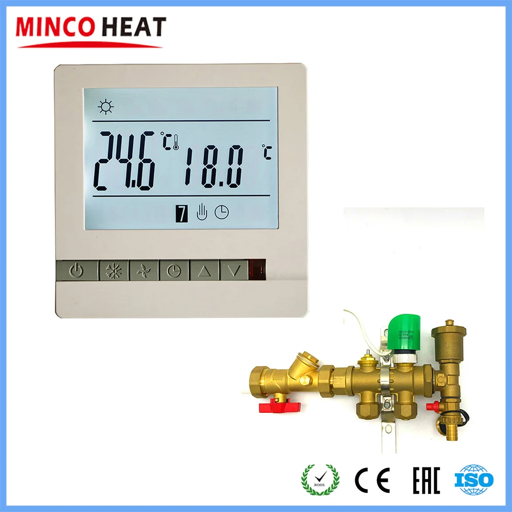 MINCO HEAT MK605W 220V 3A Water Heating Gas Boiler Temperature Regulator for NC NO Actuator LCD Weekly Program Controller
MINCO HEAT MK605W 220V 3A Water Heating Gas Boiler Temperature Regulator for NC NO Actuator LCD Weekly Program Controller