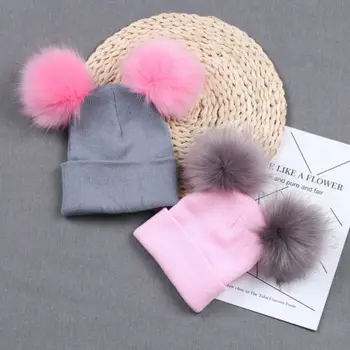 Kids Warm Winter Caps Double Fur Pom Pom Beanie Wool Knitted Hat Baby Boys Girls Two Raccoon Balls Cap
Kids Warm Winter Caps Double Fur Pom Pom Beanie Wool Knitted Hat Baby Boys Girls Two Raccoon Balls Cap