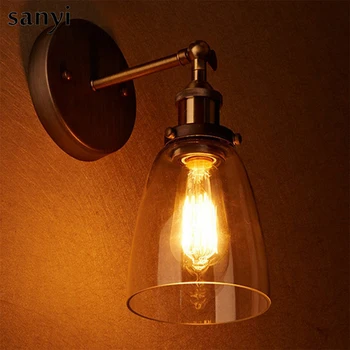 Vintage Industrial Loft Metal Wall Light Glass Shade Wall Lamp Indoor Lighting Bedside Lamps Retro Wall Lights Sconce 
Vintage Industrial Loft Metal Wall Light Glass Shade Wall Lamp Indoor Lighting Bedside Lamps Retro Wall Lights Sconce