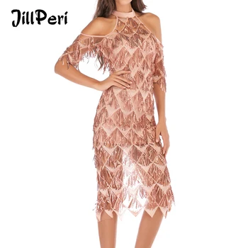 JillPeri Women Luxury Sequin Tassel Midi Dress Fashion Off the Shoulder Half Sleeve Bling Outfit Elegant Celebrity Party Dress
JillPeri Women Luxury Sequin Tassel Midi Dress Fashion Off the Shoulder Half Sleeve Bling Outfit Elegant Celebrity Party Dress