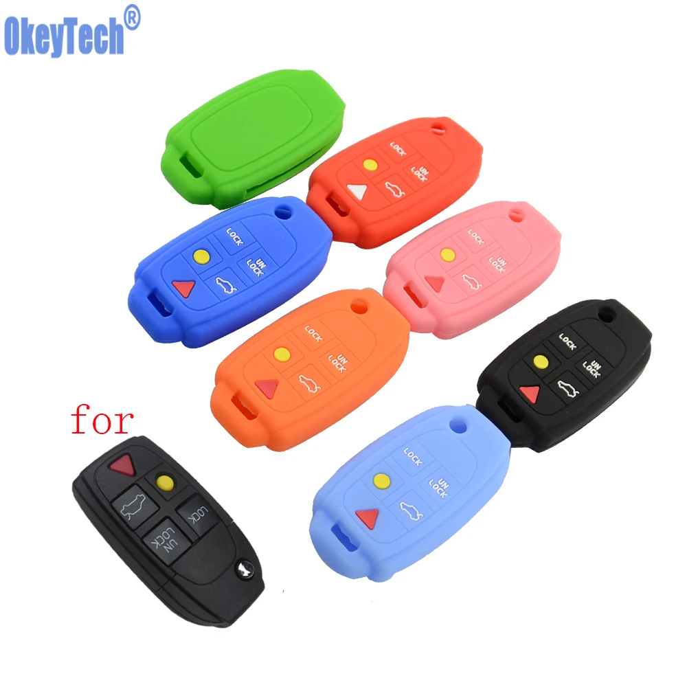 OkeyTech 5 Button Silicone Rubber Car Key Case Cover For Volvo XC90 S80 Floding Key Cover Protect Shell Case Flip Remote Keyless
OkeyTech 5 Button Silicone Rubber Car Key Case Cover For Volvo XC90 S80 Floding Key Cover Protect Shell Case Flip Remote Keyless