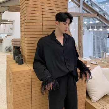 Male Harajuku Streetwear Vintage Dress Shirts Men Casual Loose White Black Hair Long Sleeve Shirts Men Spring Summer Clothing
Male Harajuku Streetwear Vintage Dress Shirts Men Casual Loose White Black Hair Long Sleeve Shirts Men Spring Summer Clothing