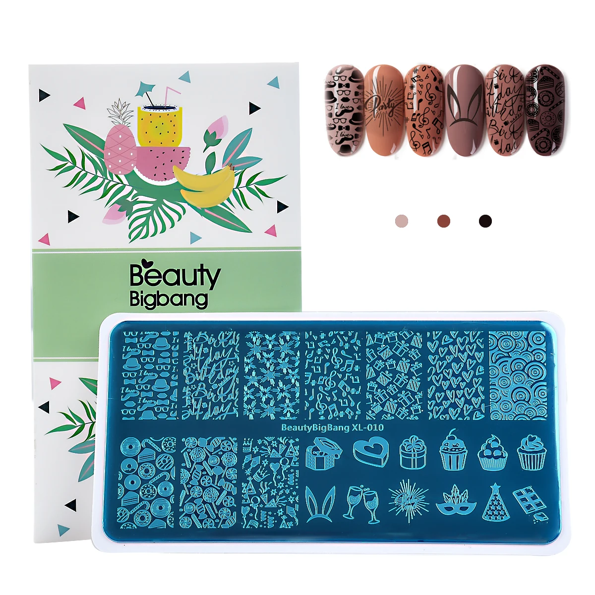 BeautyBigBang Stamping Plate Stainless Steel Nail Art Tools for DIY Nails Images Cake Juice Note Stamping Plates Print XL-010
BeautyBigBang Stamping Plate Stainless Steel Nail Art Tools for DIY Nails Images Cake Juice Note Stamping Plates Print XL-010