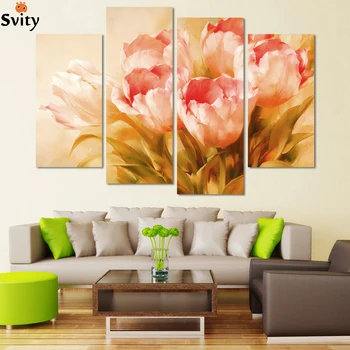Fashion Free Shipping Hot Sell 4 Panels Modern Wall Painting pink tulip flower Home Decorative Art Picture Paint on Canvas h099
Fashion Free Shipping Hot Sell 4 Panels Modern Wall Painting pink tulip flower Home Decorative Art Picture Paint on Canvas h099