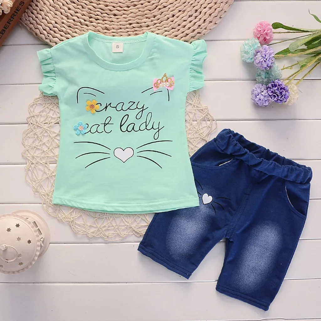 2019 Toddler Baby Girls Cartoon clothes Short Sleeve Cartoon Print Tops+Denim Shorts Set Outfits costume kids girls clothing set
2019 Toddler Baby Girls Cartoon clothes Short Sleeve Cartoon Print Tops+Denim Shorts Set Outfits costume kids girls clothing set