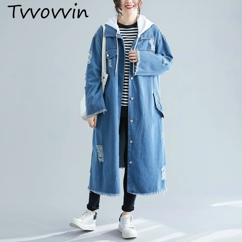 Autumn And Spring New 2019 Denim Trench Coat For Women Korean Style Wild Casual Hooded Fashion Windbreaker Female C446
Autumn And Spring New 2019 Denim Trench Coat For Women Korean Style Wild Casual Hooded Fashion Windbreaker Female C446