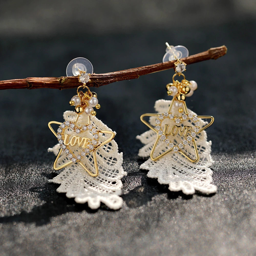 Seven Candy Lace Pearl Star Earrings For Women Temperament Love Long Earring Fashion Jewelry 2019 Personality Big Accessories
Seven Candy Lace Pearl Star Earrings For Women Temperament Love Long Earring Fashion Jewelry 2019 Personality Big Accessories