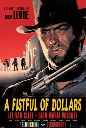 Фото Кулак полный долларов западные спагетти Western Clint Eastwood Италия Шелковый плакат