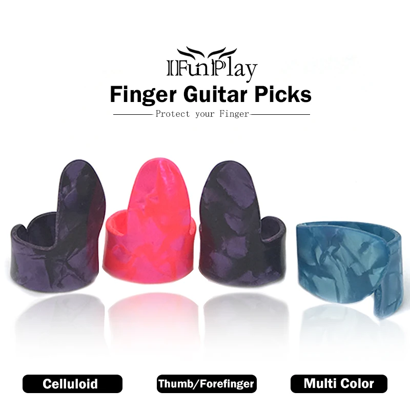 Multi Color Celluloid Finger Guitar Picks Thumb and Index FingerPicks Shell Guitar mediators Plectrum Guitarra Accessories
Multi Color Celluloid Finger Guitar Picks Thumb and Index FingerPicks Shell Guitar mediators Plectrum Guitarra Accessories