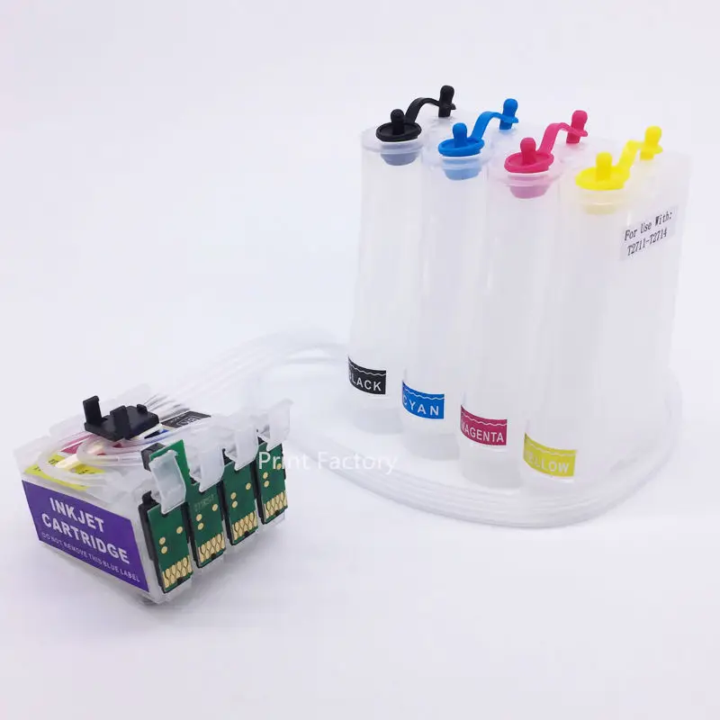 Фото T2701 T2791 T2711-T2714 СНПЧ чернильная система с чипом для Epson WF-7110DTW WF-7610DWF WF-7620DTWF WF-3620 |
