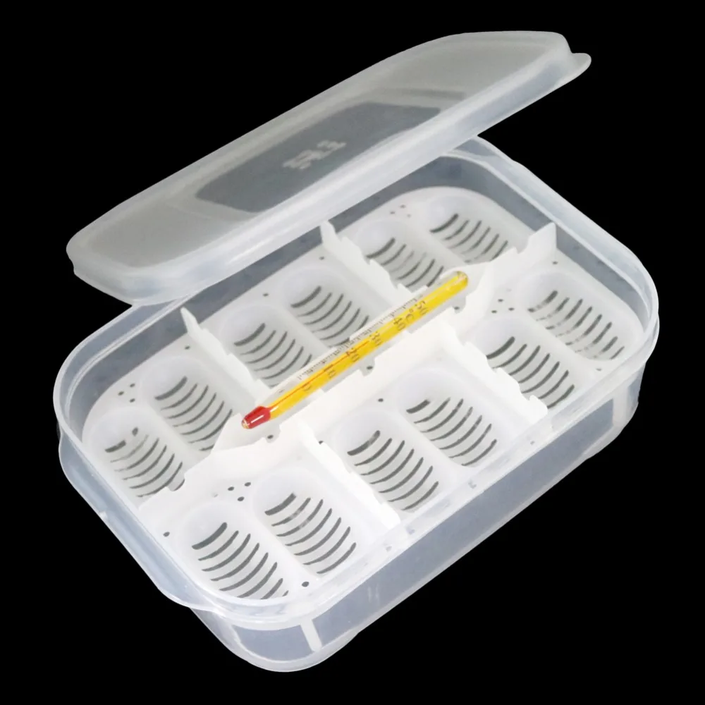 12 Holes Reptile E-gg Incubation Tray Gecko Lizard Snake E-ggs Incubation Tool Insect keeping box 7